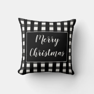 Moderne schwarz-weiße Weihnachten Chic Kissen
