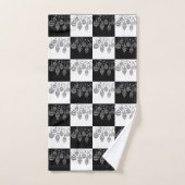 Moderne Schwarz-weiße Weihnachtsbaummöbel Badhandtuch Set (Handtuch)