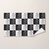 Moderne Schwarz-weiße Weihnachtsbaummöbel Badhandtuch Set (Handtuch)