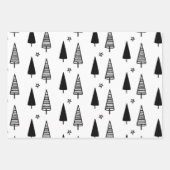 Moderne schwarz-weiße Weihnachtsbaumstämme Geschenkpapier Set (Vorderseite 3)
