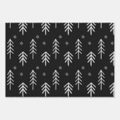 Moderne schwarz-weiße Weihnachtsbaumstämme Geschenkpapier Set (Vorderseite 2)
