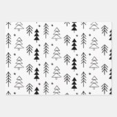 Moderne schwarz-weiße Weihnachtsbaumstämme Geschenkpapier Set (Vorderseite)