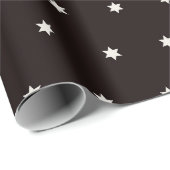 Moderne Schwarz-weiße Weihnachtsstars-Muster Geschenkpapier (Rolleneckpunkt)