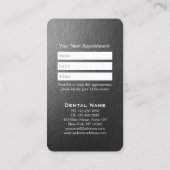 Moderne Schwarz-weiße Zahnarztpraxis Zahnarzternen Terminkarte (Rückseite)