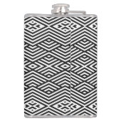 Moderne Schwarz-weiße Zickzack Muster Trauzeugen G Flachmann (Rückseite)