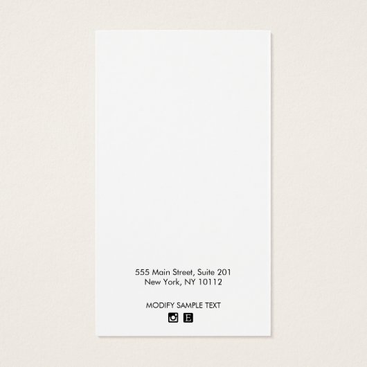 Moderne Schwarz-weiße Zweigstellenkarte (Rückseite)