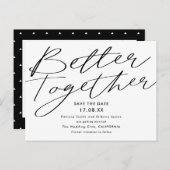 Moderne Schwarz-weißer Save the Date Postkarte (Vorne/Hinten)