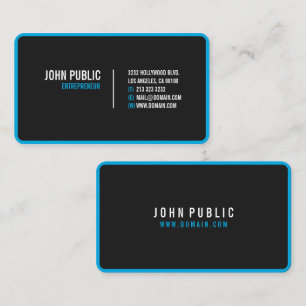 Moderne schwarze abgerundete Ecken Visitenkarte