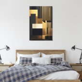 Moderne schwarze abstrakte Geometrie Leinwanddruck (Insitu (Schlafzimmer))