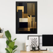 Moderne schwarze abstrakte Geometrie Poster (Heimbüro)