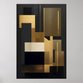 Moderne schwarze abstrakte Geometrie Poster (Vorne)