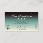 Moderne schwarze Aquamarine Farbschmuck-Symbole Visitenkarte (Rückseite)