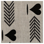 Moderne schwarze Arrow-Herzen Stoff (Nahaufnahme)