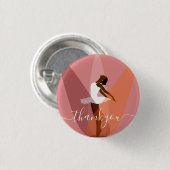 Moderne schwarze Ballerina Ballett-Tänzerin-Illust Button (Vorne & Hinten)