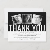 Moderne Schwarze Beerdigung Vielen Dank Dankeskarte (Vorderseite)