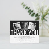 Moderne Schwarze Beerdigung Vielen Dank Dankeskarte (Stehend Vorderseite)