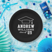 Moderne schwarze benutzerdefinierte Graduierungspa Pappteller (Party)