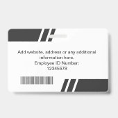 Moderne schwarze benutzerdefinierte Mitarbeiter-ID Ausweis (Rückseite)