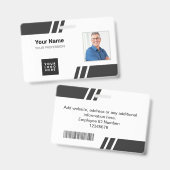 Moderne schwarze benutzerdefinierte Mitarbeiter-ID Ausweis (Vorder- & Rückseite)