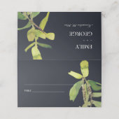 MODERNE SCHWARZE BLACK LEAFE FOLIAGE GREENERY WATE PLATZKARTE (Außenseite Aufgefaltet)