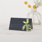 MODERNE SCHWARZE BLACK LEAFE FOLIAGE GREENERY WATE PLATZKARTE (Vorderseite)