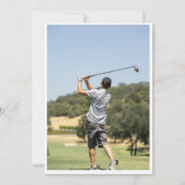 Moderne schwarze blaue Foto-Golf-Abschlussfeier Einladung (Rückseite)