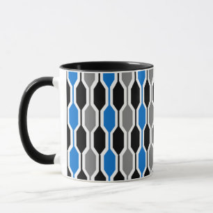 Moderne, schwarze, blaue und graue Hexagonen aus d Tasse