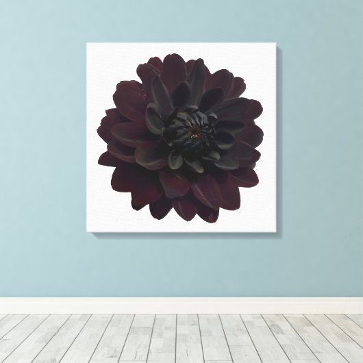 Moderne Schwarze Blume Leinwanddruck (Insitu (Holzboden))