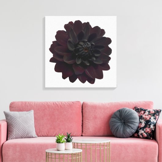 Moderne Schwarze Blume Leinwanddruck (Insitu (Wohnzimmer))
