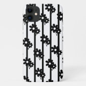 Moderne schwarze Blume mit vertikalen Linien Case-Mate iPhone Hülle (Rückseite)