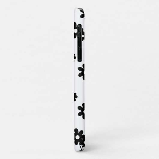Moderne schwarze Blume mit vertikalen Linien Case-Mate iPhone Hülle (Hinten/Links)