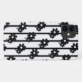 Moderne schwarze Blume mit vertikalen Linien Case-Mate iPhone Hülle (Rückseite (Horizontal))