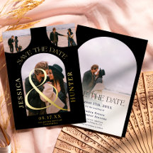 Moderne Schwarze Bogen 4 Fotos Hochzeit speichern 