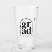 Moderne schwarze Bögen fett Graduate Drinks Glas