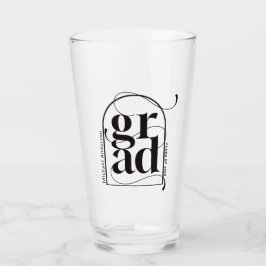 Moderne schwarze Bögen fett Graduate Drinks Glas