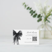Moderne schwarze Bogen-Hochzeitsdusche QR-Code-Ges Begleitkarte (Stehend Vorderseite)