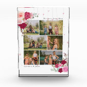 Moderne Schwarze Botanische Mama 6 FotoCollage Fotoblock (Vorderseite)