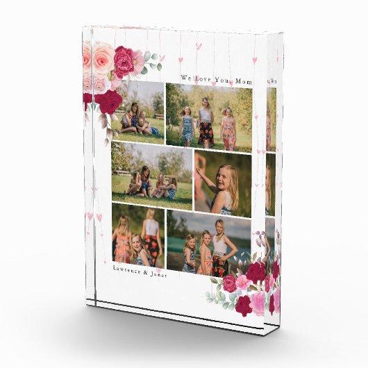 Moderne Schwarze Botanische Mama 6 FotoCollage Fotoblock (Rechts)