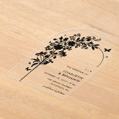 Moderne Schwarze Botanische Schmetterlingssonne Acryleinladungen (Ablage )