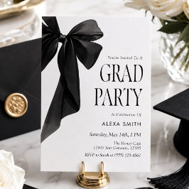 Moderne schwarze Bow-Abschluss Eleganz Minimalisti Einladung