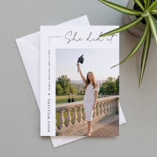 Moderne schwarze Bow-Schulabschluss-Party Danke-Sc Postkarte