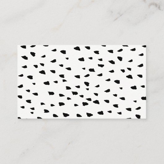 Moderne schwarze Confetti-Tupfenphotographie 2 Visitenkarte (Rückseite)