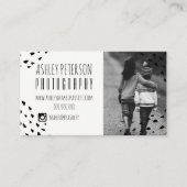 Moderne schwarze Confetti-Tupfenphotographie 2 Visitenkarte (Vorderseite)