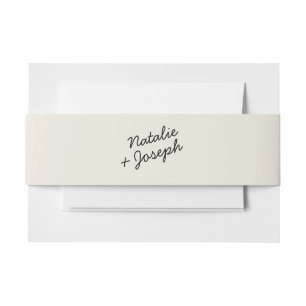 Moderne Schwarze Creme Retro Whimsical Bright Wedd Einladungsbanderole