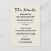 Moderne schwarze Creme Whimsical Retro Hochzeitsde Begleitkarte (Vorderseite)