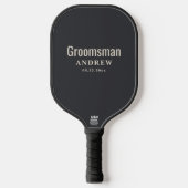 Moderne schwarze Custom Groom Squad Pickleball Pad Schläger (Vorderseite)