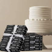 Moderne Schwarze Custom Typografy Collage Geburtst Geschenkpapier