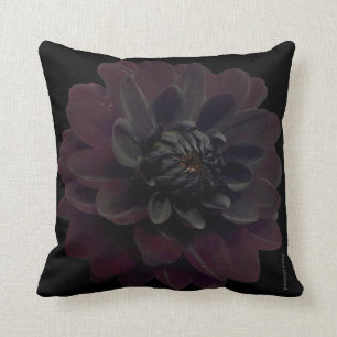 Moderne schwarze Dahlie-mit BlumenBlume Kissen
