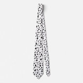 Moderne schwarze Dalmatiner-Spots Krawatte (Vorderseite)