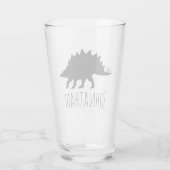 Moderne schwarze Dinosaurier-Silhouette | Glas (Rückseite)